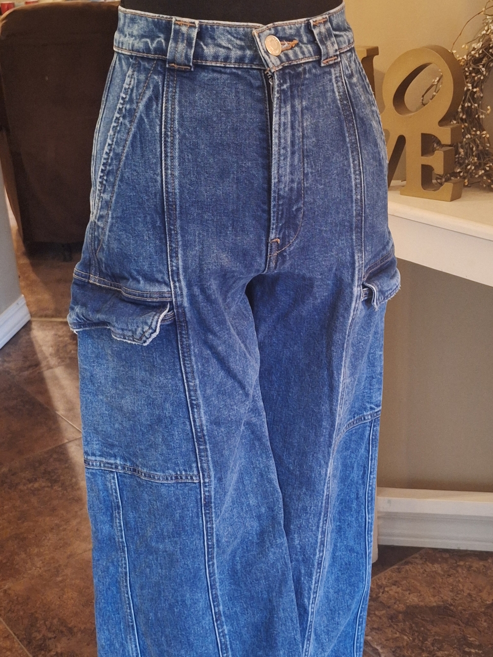 Hudson Jeans High Rise Wide Leg Carpenter XS 24"